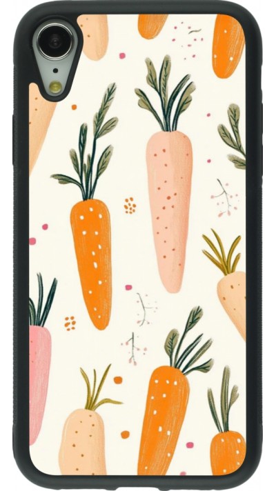 iPhone XR Case Hülle - Silikon schwarz Easter 2026 Illustration carrots