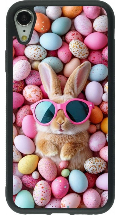 iPhone XR Case Hülle - Silikon schwarz Easter 2026 Rabbit fun