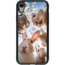 iPhone XR Case Hülle - Silikon schwarz Easter 2026 Rabbits