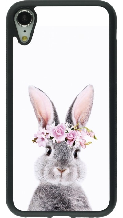 iPhone XR Case Hülle - Silikon schwarz Easter 2023 flower bunny