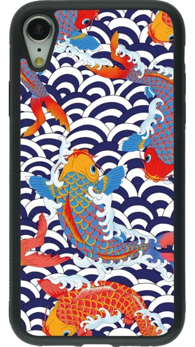 iPhone XR Case Hülle - Silikon schwarz Easter 2023 japanese fish