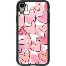 iPhone XR Case Hülle - Silikon schwarz Easter 2023 pink hearts