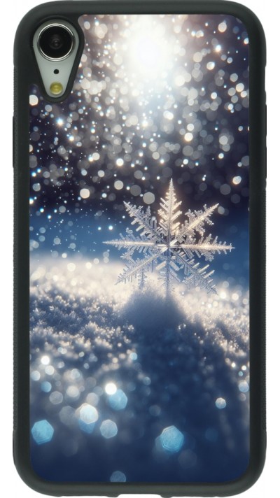 iPhone XR Case Hülle - Silikon schwarz Schneeflocke Solar Glanz