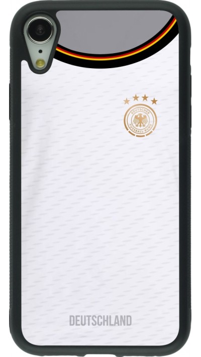 iPhone XR Case Hülle - Silikon schwarz Deutschland 2022 personalisierbares Fußballtrikot