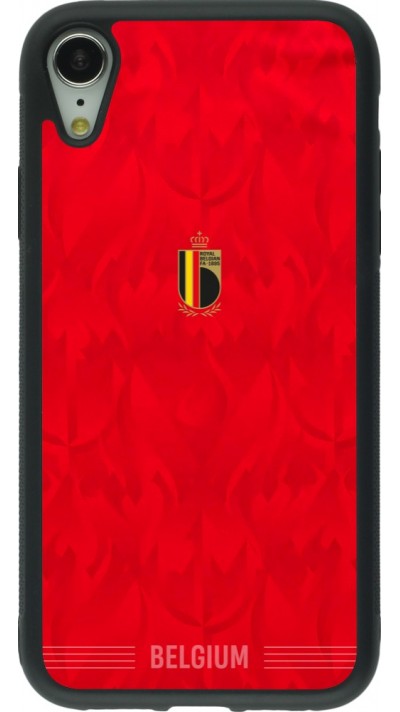 iPhone XR Case Hülle - Silikon schwarz Belgien 2026 personalisierbares Fussballtrikot