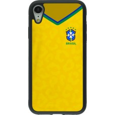 iPhone XR Case Hülle - Silikon schwarz Brasilien 2022 personalisierbares Fußballtrikot