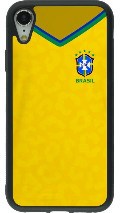 iPhone XR Case Hülle - Silikon schwarz Brasilien 2022 personalisierbares Fußballtrikot