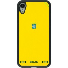 iPhone XR Case Hülle - Silikon schwarz Brasilien 2026 personalisierbares Fussballtrikot