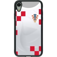 iPhone XR Case Hülle - Silikon schwarz Kroatien 2022 personalisierbares Fussballtrikot