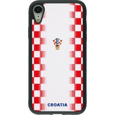 iPhone XR Case Hülle - Silikon schwarz Kroatien 2026 personalisierbares Fussballtrikot
