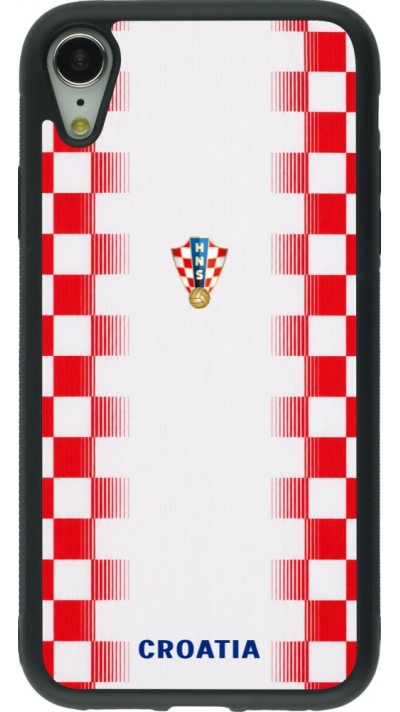 iPhone XR Case Hülle - Silikon schwarz Kroatien 2026 personalisierbares Fussballtrikot