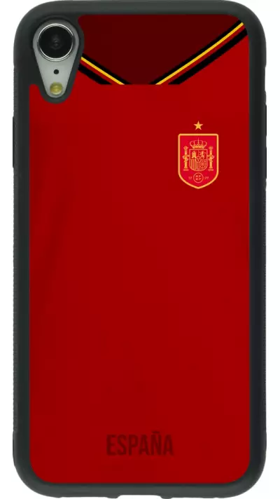 iPhone XR Case Hülle - Silikon schwarz Spanien 2022 personalisierbares Fußballtrikot