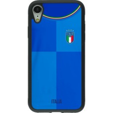 iPhone XR Case Hülle - Silikon schwarz Italien 2022 personalisierbares Fußballtrikot
