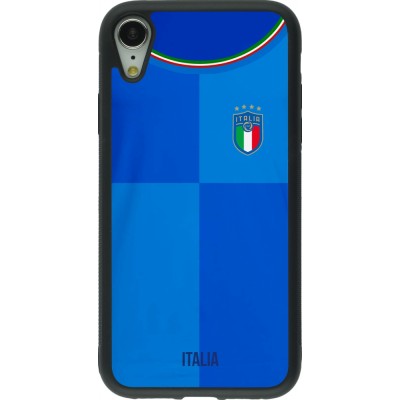 iPhone XR Case Hülle - Silikon schwarz Italien 2022 personalisierbares Fußballtrikot