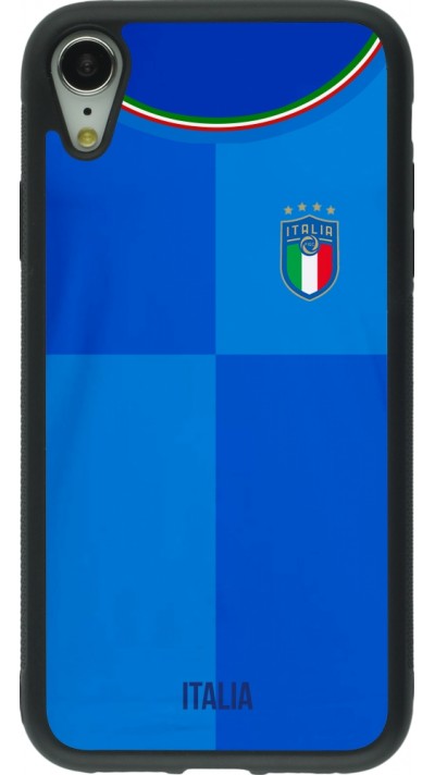 iPhone XR Case Hülle - Silikon schwarz Italien 2022 personalisierbares Fußballtrikot