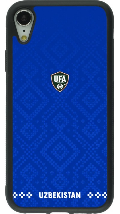 iPhone XR Case Hülle - Silikon schwarz Usbekistan 2026 personalisierbares Fussballtrikot