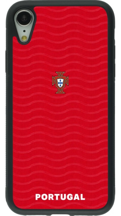 iPhone XR Case Hülle - Silikon schwarz Portugal 2026 personalisierbares Fussballtrikot