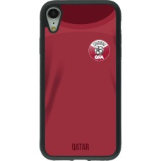 iPhone XR Case Hülle - Silikon schwarz Katar 2022 personalisierbares Fussballtrikot