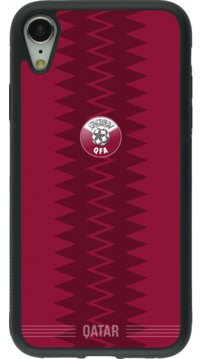 iPhone XR Case Hülle - Silikon schwarz Qatar 2026 personalisierbares Fussballtrikot