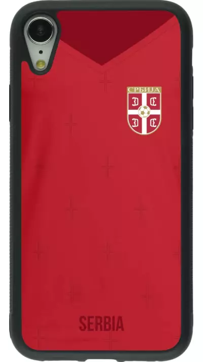 iPhone XR Case Hülle - Silikon schwarz Serbien 2022 personalisierbares Fussballtrikot