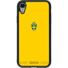 iPhone XR Case Hülle - Silikon schwarz Schweden 2026 personalisierbares Fussballtrikot