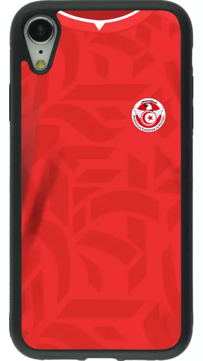 iPhone XR Case Hülle - Silikon schwarz Tunesien 2022 personalisierbares Fussballtrikot