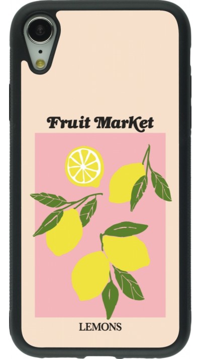 iPhone XR Case Hülle - Silikon schwarz Fruit market lemons 2026