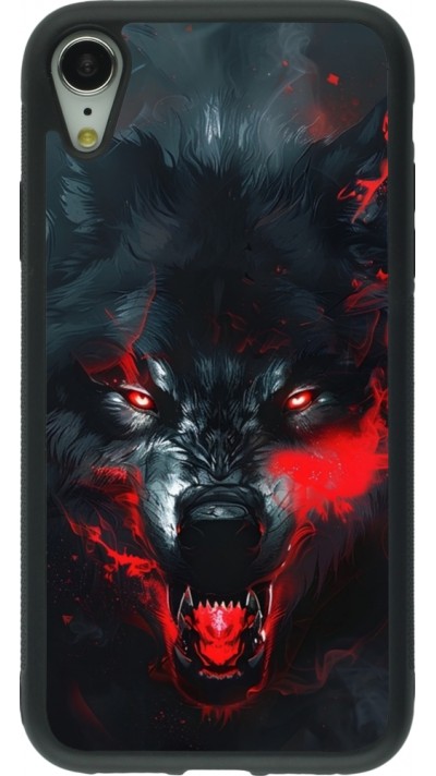 iPhone XR Case Hülle - Silikon schwarz Halloween 2024 mad werewolf