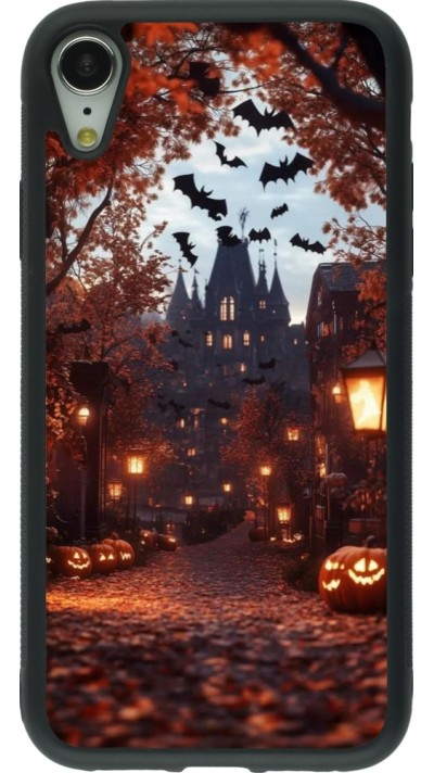 iPhone XR Case Hülle - Silikon schwarz Halloween 2025 Haunted house