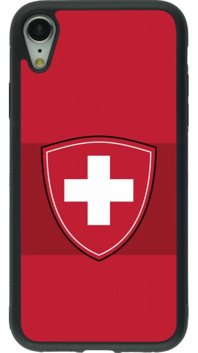 iPhone XR Case Hülle - Silikon schwarz Hockey World Championship Ecusson Suisse