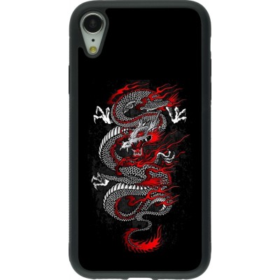 iPhone XR Case Hülle - Silikon schwarz Japanese style Dragon Tattoo Red Black