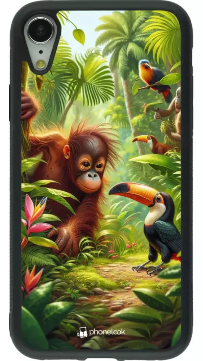 iPhone XR Case Hülle - Silikon schwarz Tropischer Dschungel Tayrona