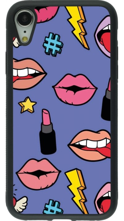 iPhone XR Case Hülle - Silikon schwarz Lips and lipgloss
