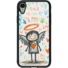 iPhone XR Case Hülle - Silikon schwarz Little Angel Sketch Love