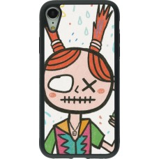 iPhone XR Case Hülle - Silikon schwarz Little Girl Sketch