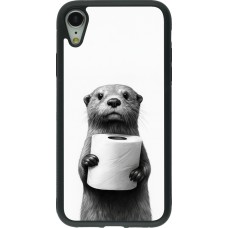iPhone XR Case Hülle - Silikon schwarz Otter Toilettenpapier