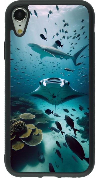 iPhone XR Case Hülle - Silikon schwarz Manta Lagune Reinigung