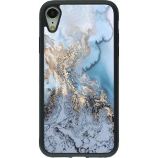 Coque iPhone XR - Silicone rigide noir Marble 04