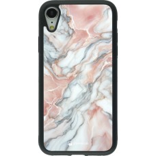 iPhone XR Case Hülle - Silikon schwarz Rosa Leuchtender Marmor