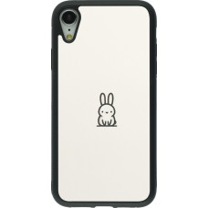 iPhone XR Case Hülle - Silikon schwarz Minimal Häschen Süße