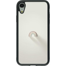 iPhone XR Case Hülle - Silikon schwarz Mini Regenbogen Minimal