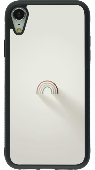 iPhone XR Case Hülle - Silikon schwarz Mini Regenbogen Minimal
