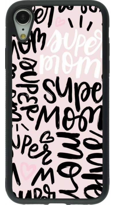 iPhone XR Case Hülle - Silikon schwarz Mom 2024 Super mom
