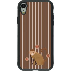 iPhone XR Case Hülle - Silikon schwarz Monkey with stripes