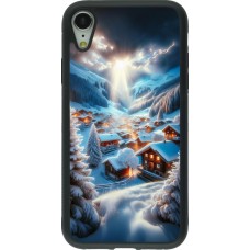 iPhone XR Case Hülle - Silikon schwarz Berg Schnee Licht