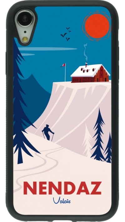 iPhone XR Case Hülle - Silikon schwarz Nendaz Cabane Ski
