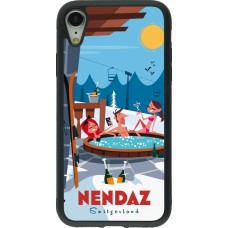 iPhone XR Case Hülle - Silikon schwarz Nendaz Mountain Jacuzzi