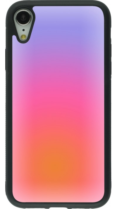 iPhone XR Case Hülle - Silikon schwarz Orange Pink Blue Gradient