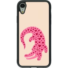 iPhone XR Case Hülle - Silikon schwarz Pink crocodile 2026
