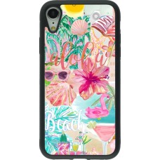 iPhone XR Case Hülle - Silikon schwarz Preppy Collage Aloha